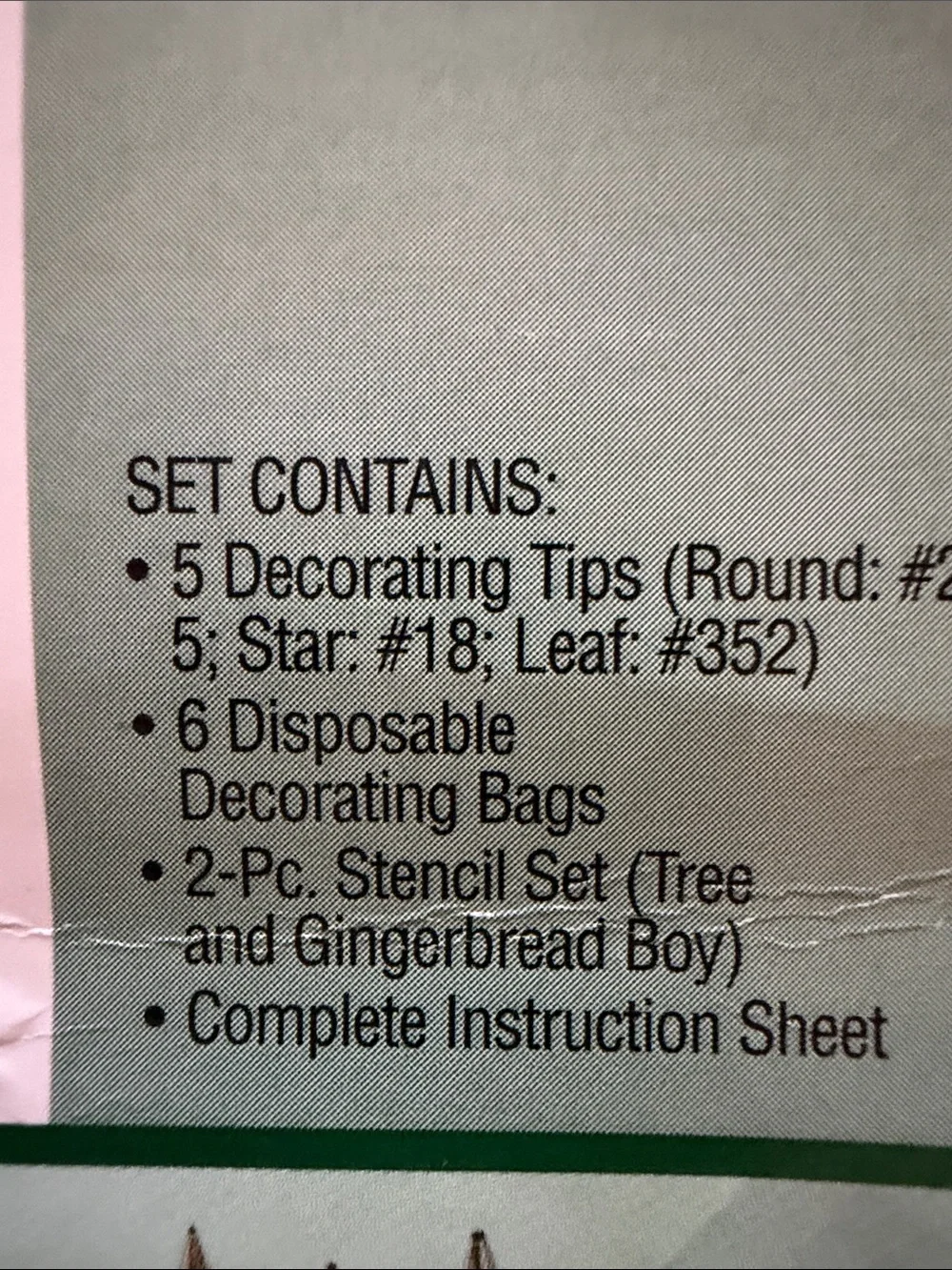 Wilton Cookie Decorating Set - Green & Red Packaging with Silver Tips